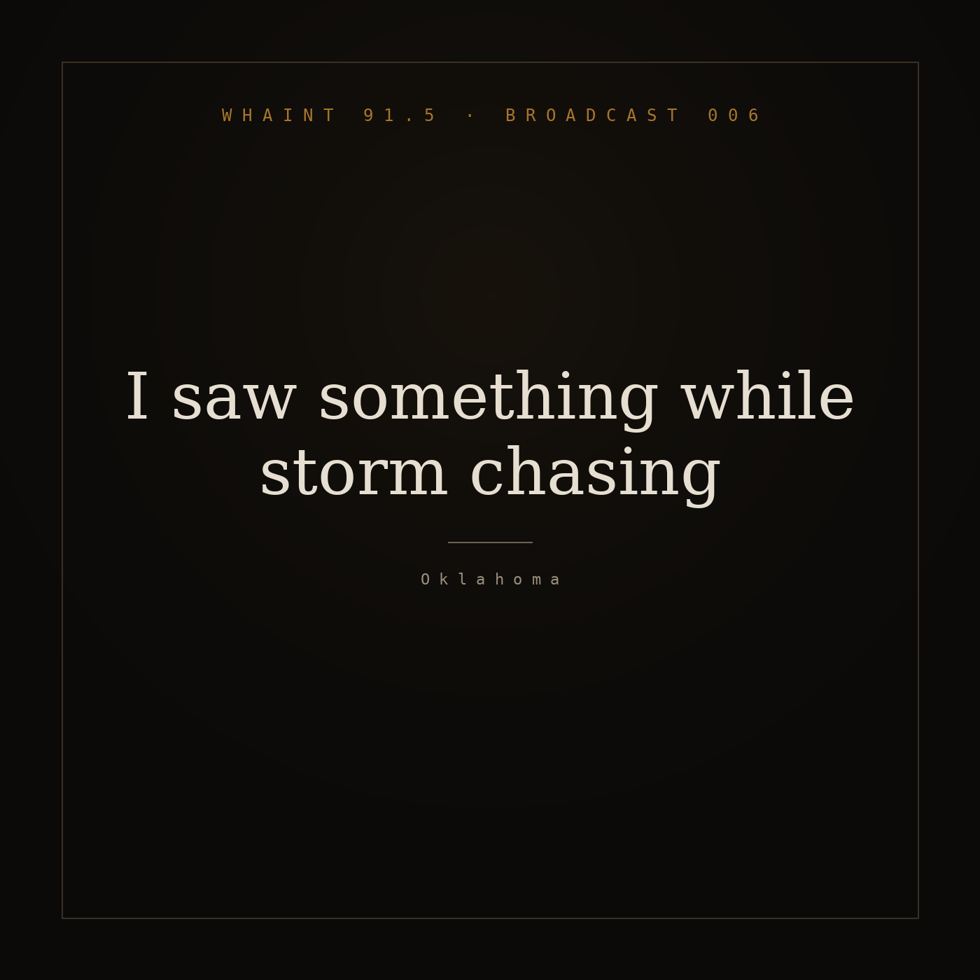 I saw something while storm chasing episode artwork
