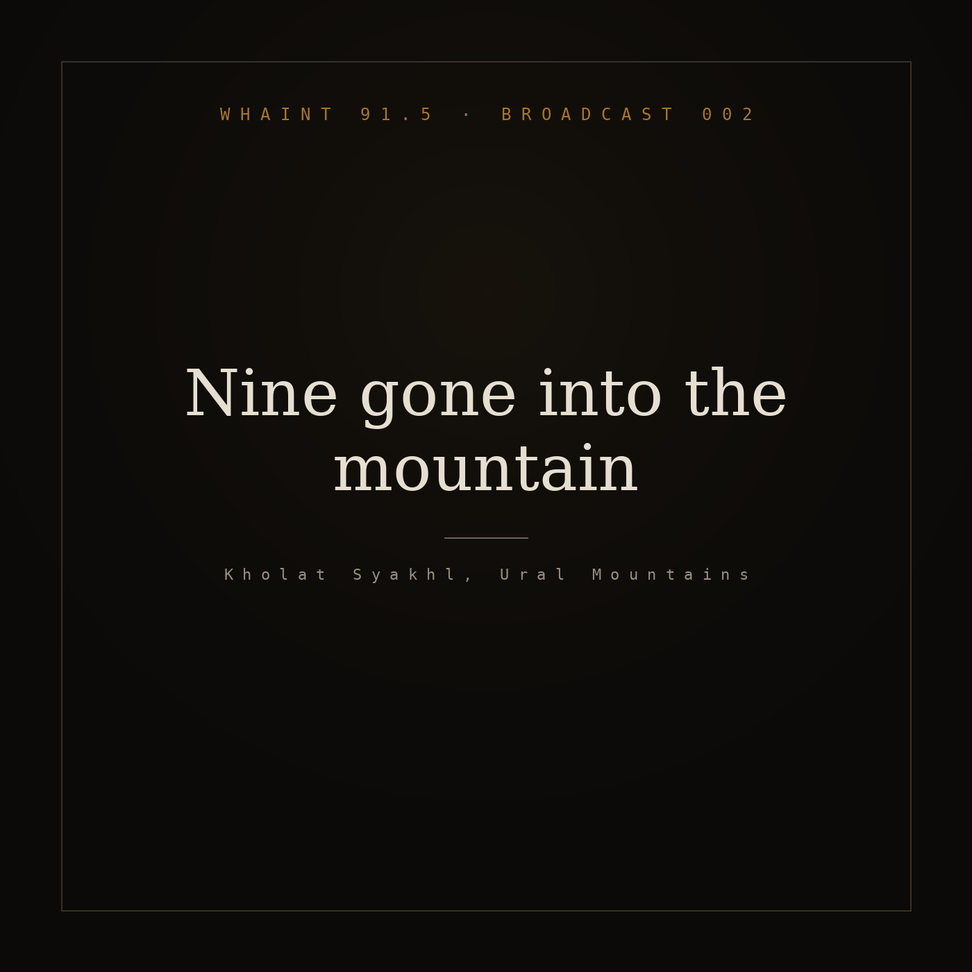 Nine gone into the mountain episode artwork